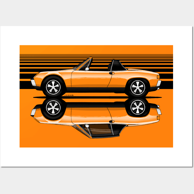 The super cool little german sports car mirrorer open - close! Wall Art by jaagdesign